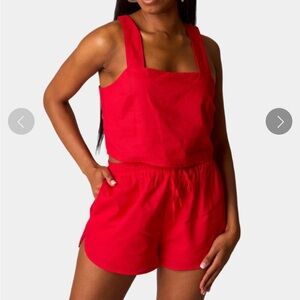 Buddy Love Nova Set Shorts Bottoms Linen Cotton red Women’s small